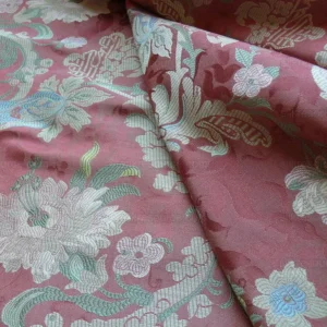 Scalamandre Old World Weavers Louis Xv Silk Lampas Chinese Red Chinoiserie MSRP USD 730/Y circa 1730