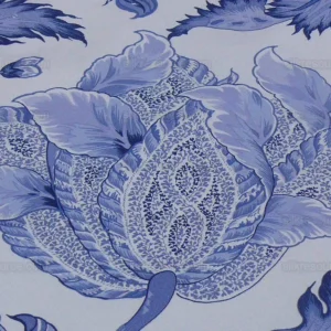 P1600182.jpg Scalamandre Gaston Y Daniela Paradise Horizon Blue Ispahan White Large Jacobean Persian Tulip Print  From Spain