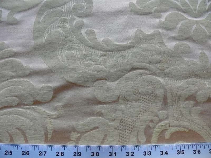 0.6Y Old World Weavers Scalamandre Bellona Soft Peach Gold Thick Renaissance Silk Damask MSRP USD406/y