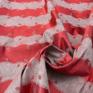 P1600790.jpg Old World Weavers Silk Leaves Stripe Russet Red Foliage Lampas MSRP USD216/y