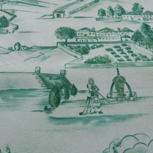 4.5Y SCALAMANDRE TOILE SCENES FROM TUSCANY- GREEN on WHITE MSRP$ 4.5Y SCALAMANDRE TOILE SCENES FROM TUSCANY- GREEN on WHITE MSRP$