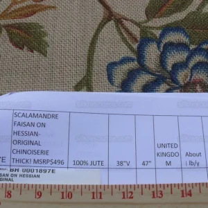 P1600839.jpg 1.25y Scalamandre Faisan Hessian-chinoiserie Original MSRP USD 496