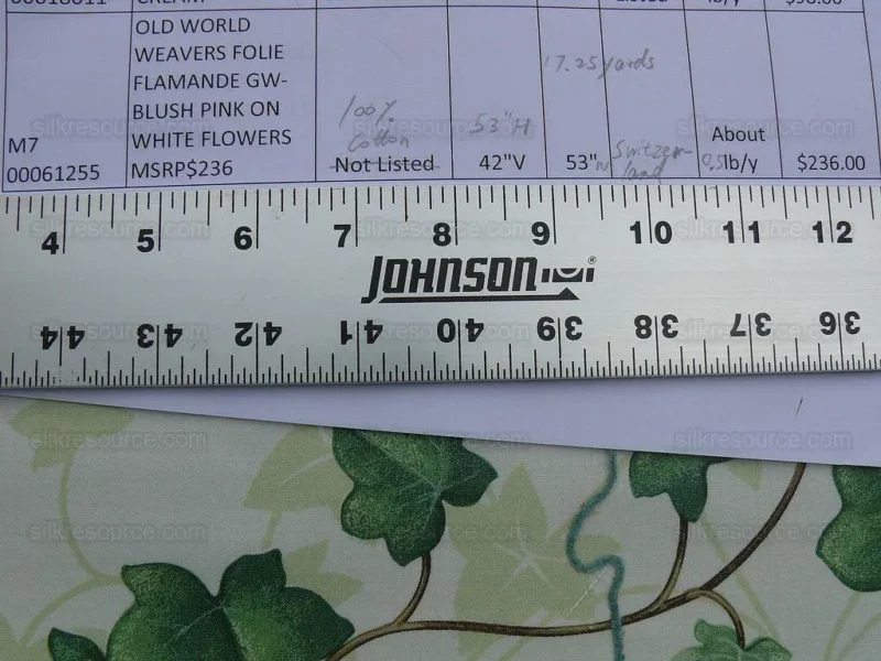 P1600856.jpg By Yd Old World Weavers Folie Flamande Gw- Pink On White Flowers 33-screen!  MSRP USD 236/Y