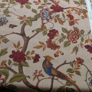 1.25y Scalamandre Faisan On Hessian-rust Chinoiserie MSRP USD 496/Y