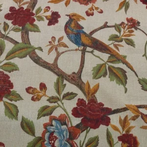 1.25y Scalamandre Faisan On Hessian-rust Chinoiserie MSRP USD 496/Y