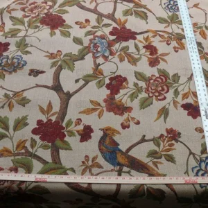 1.25y Scalamandre Faisan On Hessian-rust Chinoiserie MSRP USD 496/Y