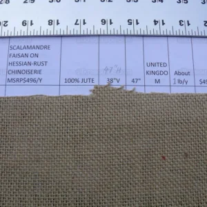 1.25y Scalamandre Faisan On Hessian-rust Chinoiserie MSRP USD 496/Y