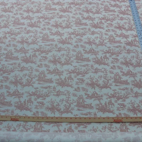 28Y SCALAMANDRE FRENCH COUNTRY TOILE GAIETY TOILE-PINK 28Y SCALAMANDRE FRENCH COUNTRY TOILE GAIETY TOILE-PINK