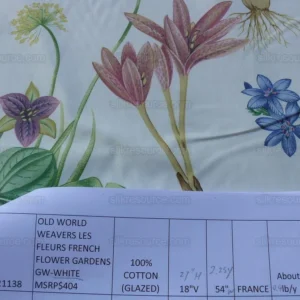 P1600942.jpg 2.25y Scalamandre Les Fleurs Flower Gardens Gw-white MSRP