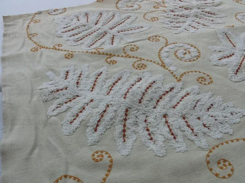 P1600951.jpg 1.2y Scalamandre Fossils- Embroidery Gw-rust On Beige MSRP USD 372Y