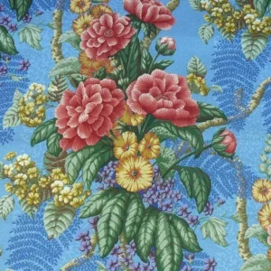 P1610013.jpg By Yard Scalamandre Old World Weavers Romsey Blue Multi Flower Tree Of Life English MSRP USD 508/y