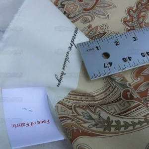 P1610165.jpg By Yard Scalamandre Hudson Neutral Beige Paisley Printed Cotton Sateen Belle Jardin Collection Fr France MSRP USD 216/y