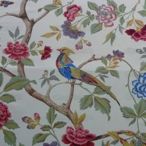 P1610202.jpg 6.9y Scalamandre Faisan-corn Linen Bird Chinoiserie MSRP USD 424/Y