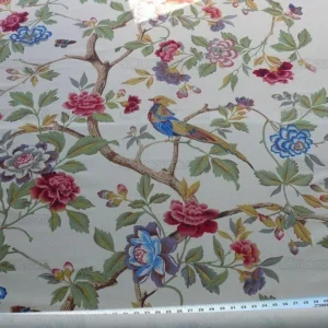 P1610203.jpg 6.9y Scalamandre Faisan-corn Linen Bird Chinoiserie MSRP USD 424/Y