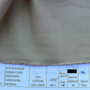 P1610204-7_25Y.jpg 6.9y Scalamandre Faisan-corn Linen Bird Chinoiserie MSRP USD 424/Y