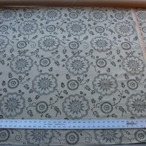 P1610261.jpg By Yard Scalamandre Kasumi Silver Cloud Silk Lampas Kimono Daisy Flower Art Deco MSRP USD 276/Y