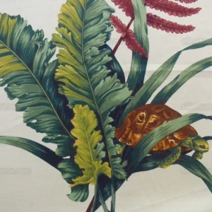 P1610268.jpg 0.75y Scalamandre Felce Cotton Fern *yellow* Turtle Dragonfly Frog Newt MSRP USD 276/Y