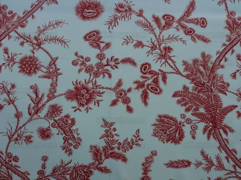 P1610326.jpg By Yd Scalamandre Grey Watkins Languedoc Autumn Red Cream White Botanic Fern and Thistle Southern France Toile Circa 1790 MSRP USD 364/y