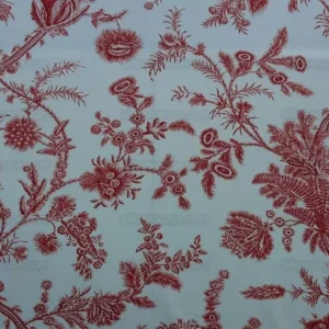 P1610327.jpg By Yd Scalamandre Grey Watkins Languedoc Autumn Red Cream White Botanic Fern and Thistle Southern France Toile Circa 1790 MSRP USD 364/y