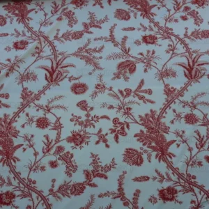 P1610328.jpg By Yd Scalamandre Grey Watkins Languedoc Autumn Red Cream White Botanic Fern and Thistle Southern France Toile Circa 1790 MSRP USD 364/y