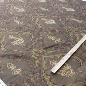 P1610362.jpg **On hold By Yd Scalamandre Dhara Black Gold Silk Damask Embroidery MSRP USD 200/y