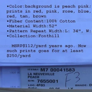 P1610372C.jpg 16.25y Scalamandre La Neuveville Print Fruit Flower Melon Grape Harvest Pale Peach MSRP 112/Y