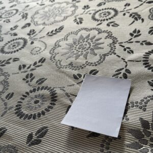 IMG_8136 By Yard Scalamandre Kasumi Silver Cloud Silk Lampas Kimono Daisy Flower Art Deco MSRP USD 276/Y