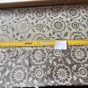 IMG_8139 By Yard Scalamandre Kasumi Silver Cloud Silk Lampas Kimono Daisy Flower Art Deco MSRP USD 276/Y