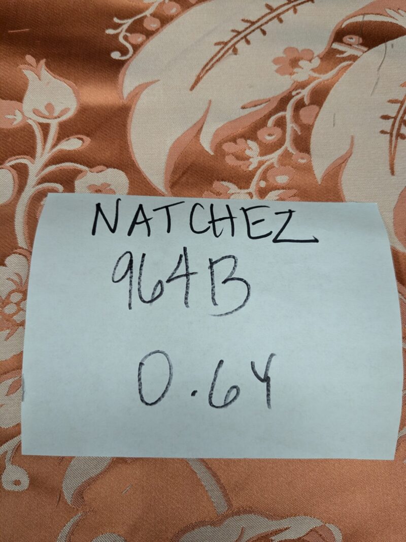PXL_20250129_203615158 0.6y Scalamandre “NATCHEZ” Silk Lampas, Ripe Peach and Cream, Salmon Pink & Off White Silver White 18th C MSRP00+/Y