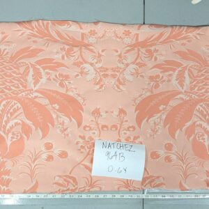PXL_20250129_203644196 0.6y Scalamandre “NATCHEZ” Silk Lampas, Ripe Peach and Cream, Salmon Pink & Off White Silver White 18th C MSRP00+/Y