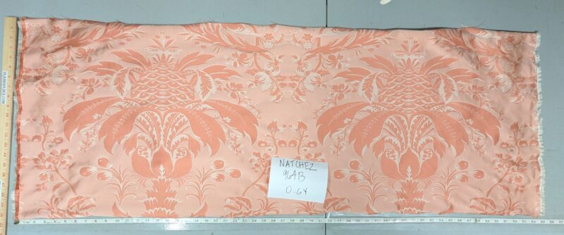 PXL_20250129_203644196 0.6y Scalamandre “NATCHEZ” Silk Lampas, Ripe Peach and Cream, Salmon Pink & Off White Silver White 18th C MSRP00+/Y