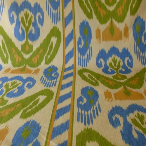 CLARENCE HOUSE GRAND PAMIR IKAT LINEN INDIGO BLUE FERN GREE CLARENCE HOUSE GRAND PAMIR IKAT LINEN INDIGO BLUE FERN GREE