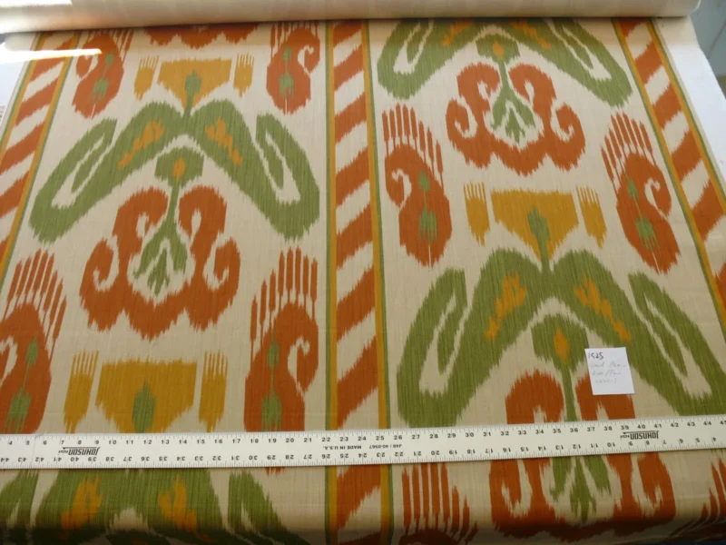 CLARENCE HOUSE GRAND PAMIR IKAT LINEN RUST & FERN GREEN MSRP0 CLARENCE HOUSE GRAND PAMIR IKAT LINEN RUST & FERN GREEN MSRP$370
