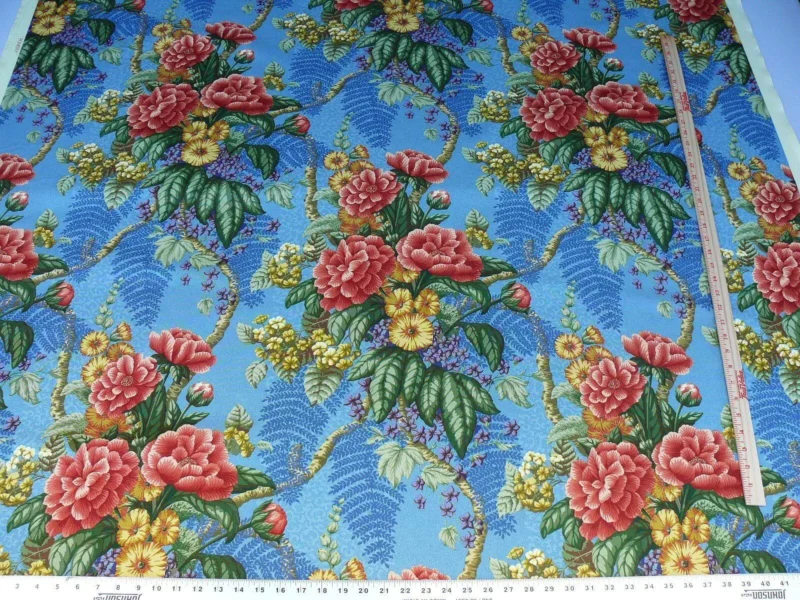 1.5Y SCALAMANDRE ROMSEY FLOWER TREE OF LIFE BLUE MSRP8 1.5Y SCALAMANDRE ROMSEY FLOWER TREE OF LIFE BLUE MSRP$508