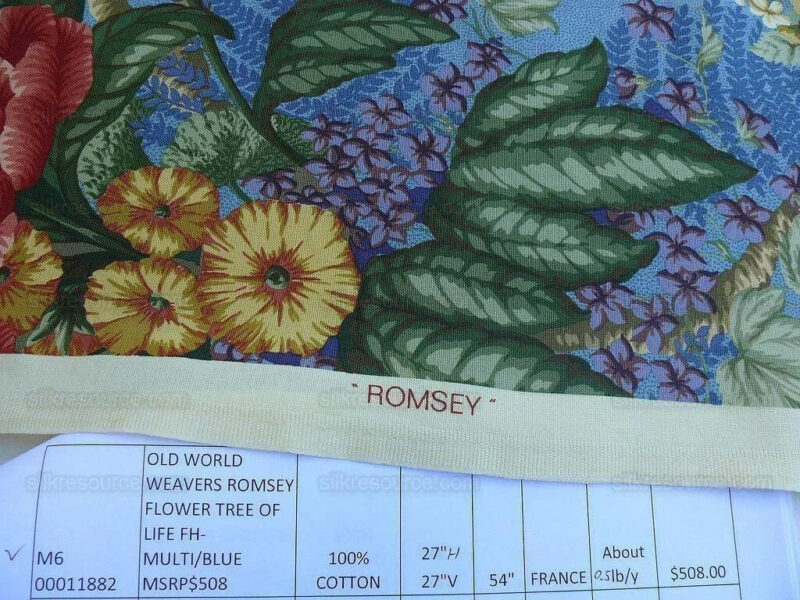products-P1610017 By Yard Scalamandre Old World Weavers Romsey Blue Multi Flower Tree Of Life English MSRP USD 508/y