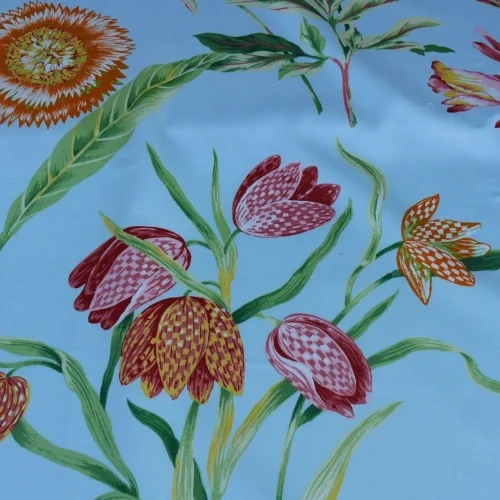 21.5YDS EDGARTOWN BLUE SCALAMANDRE TULIP PRINT COTTON MSRP38 21.5YDS EDGARTOWN BLUE SCALAMANDRE TULIP PRINT COTTON MSRP$2838
