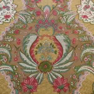 BTY SCALAMANDRE FRANCE PERSAN PINK RED GREEN "SAND" GOLD MSRP296 BTY SCALAMANDRE FRANCE PERSAN PINK RED GREEN "SAND" GOLD MSRP296