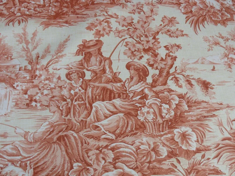 2Y SCALAMANDRE EL REMANSO TOILE COPPER RED SPANISH 62" WIDE 2Y SCALAMANDRE EL REMANSO TOILE COPPER RED SPANISH 62" WIDE