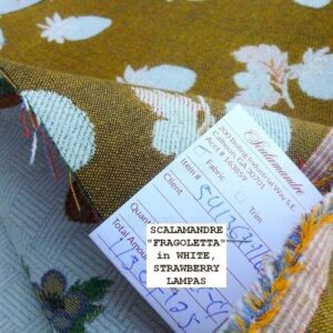 By Yard Scalamandre Fragoletta Strawberry Lampas Fruit Pink Red White Wool Cotton Heavy