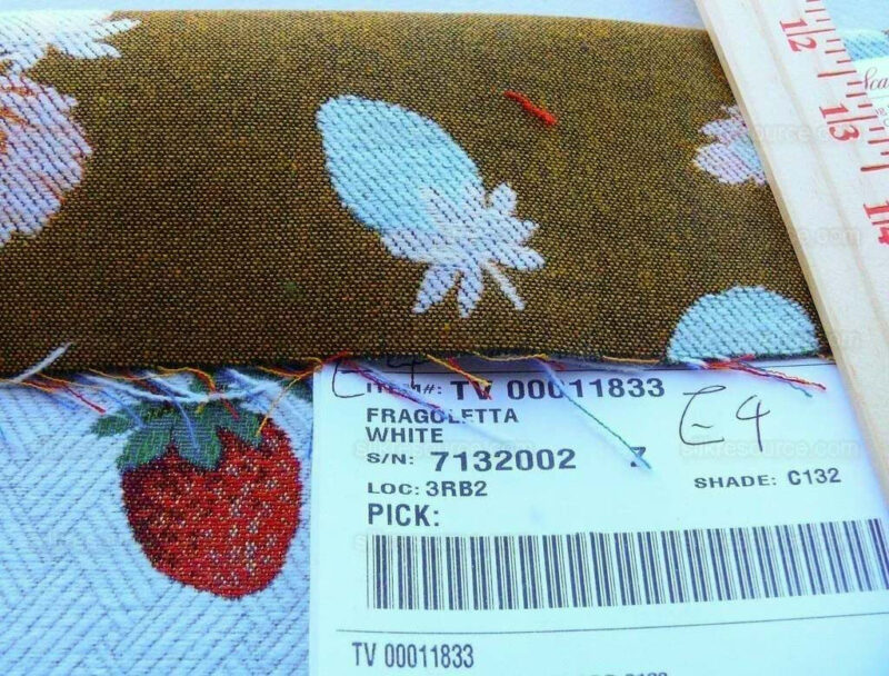 By Yard Scalamandre Fragoletta Strawberry Lampas Fruit Pink Red White Wool Cotton Heavy