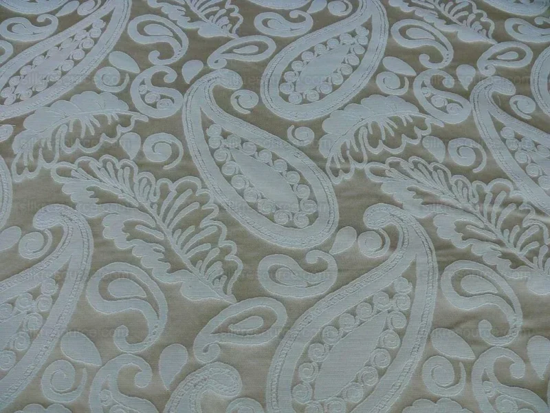 P1610731.jpg Scalamandre Angelique Paisley Silk Damask ivory Cream MSRP USD298/y