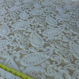 P1610733.jpg Scalamandre Angelique Paisley Silk Damask ivory Cream MSRP USD298/y