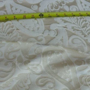 P1610735.jpg Scalamandre Angelique Paisley Silk Damask ivory Cream MSRP USD298/y