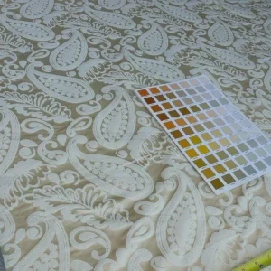 P1610737.jpg Scalamandre Angelique Paisley Silk Damask ivory Cream MSRP USD298/y