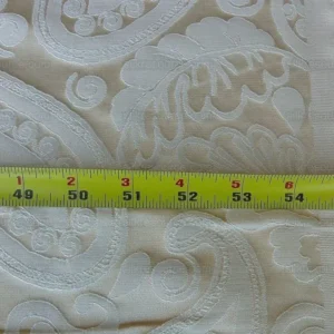P1610738.jpg Scalamandre Angelique Paisley Silk Damask ivory Cream MSRP USD298/y