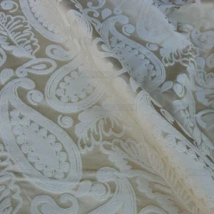P1610739.jpg Scalamandre Angelique Paisley Silk Damask ivory Cream MSRP USD298/y