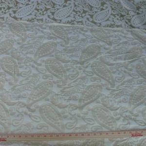 P1610742.jpg Scalamandre Angelique Paisley Silk Damask ivory Cream MSRP USD298/y