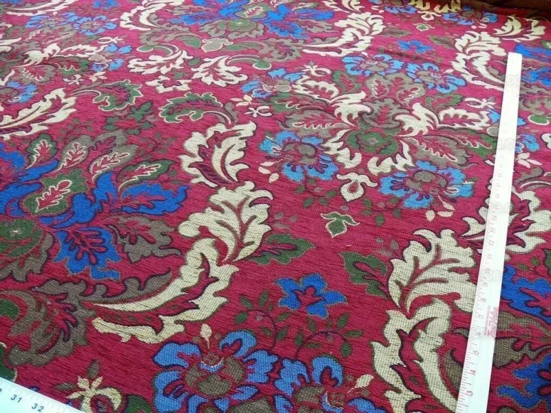 P1610864.jpg 0.5y Scalamandre Novaro Tapestry Wool Multi Red Thick MSRP USD 596Y