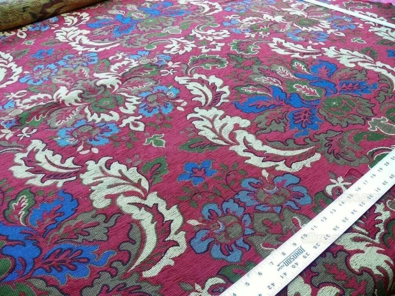 P1610865.jpg 0.5y Scalamandre Novaro Tapestry Wool Multi Red Thick MSRP USD 596Y