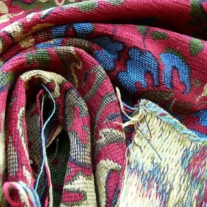 P1610871.jpg 0.5y Scalamandre Novaro Tapestry Wool Multi Red Thick MSRP USD 596Y